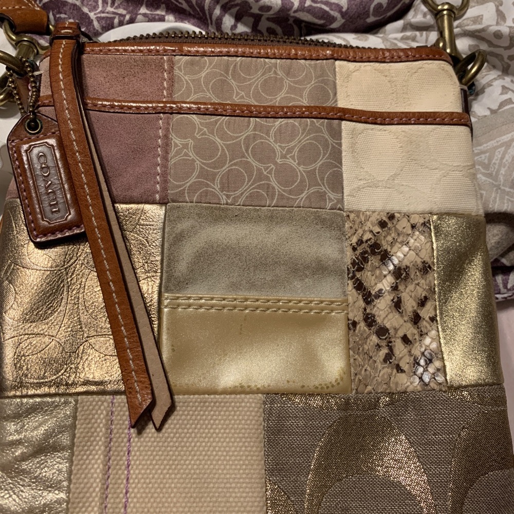 Coach shoulder patch work cross body bag